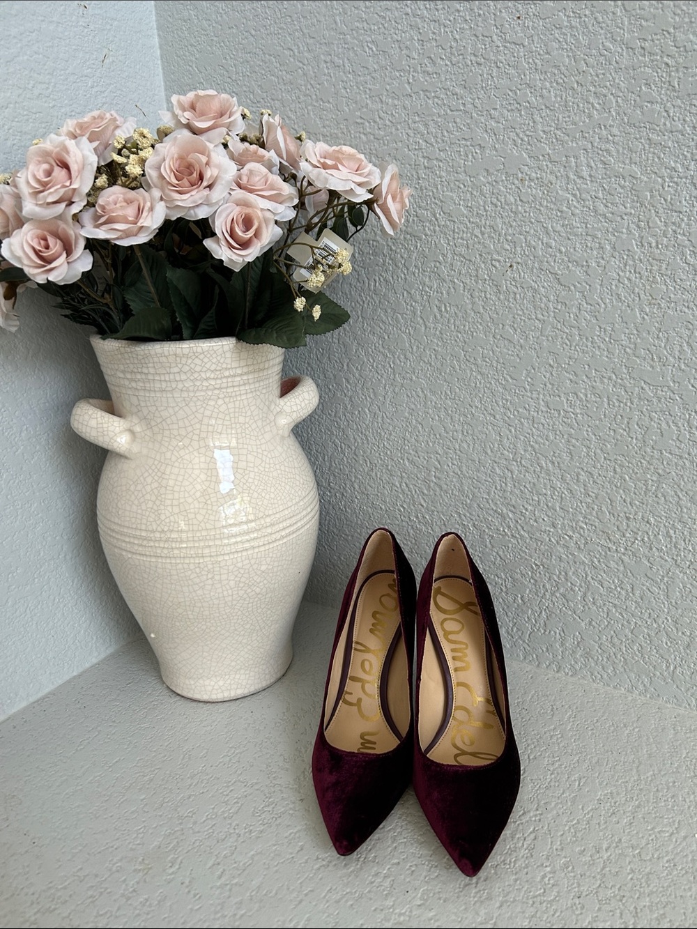 Sam Edelman Burgundy Velvet Pointed Toe Stiletto Pumps - Picture 4 of 7